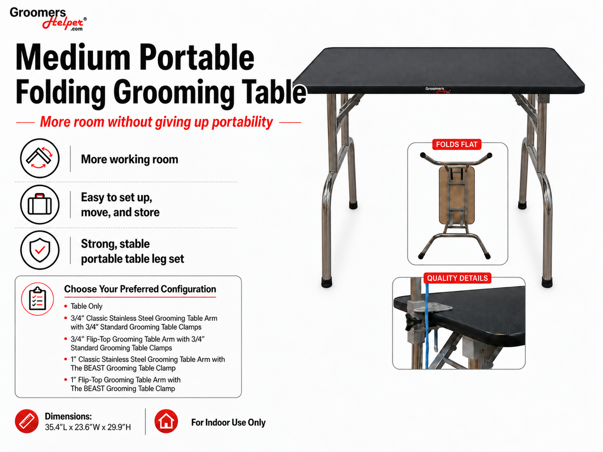 Medium Portable Folding Grooming Table