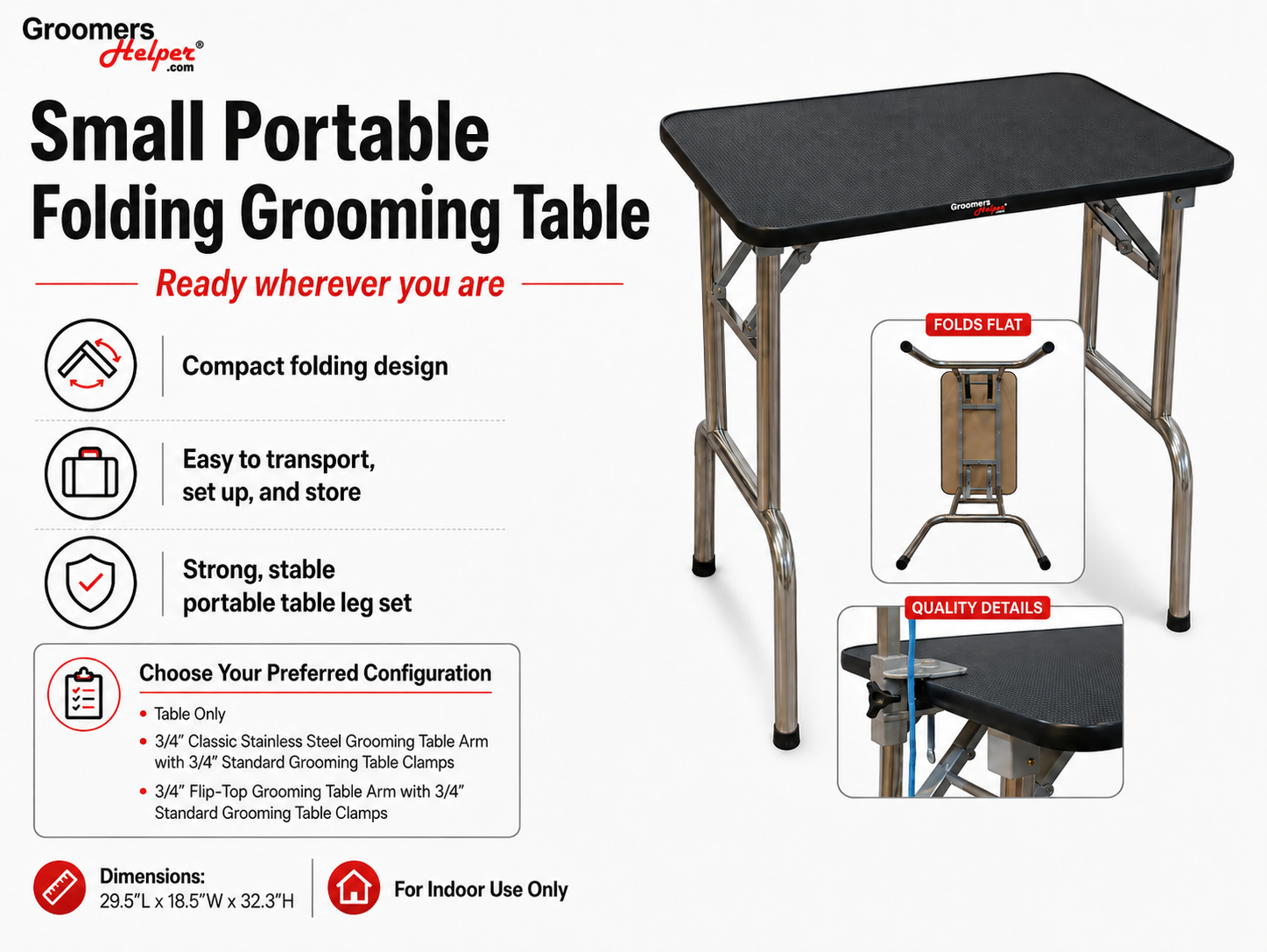 Small Portable Folding Grooming Table