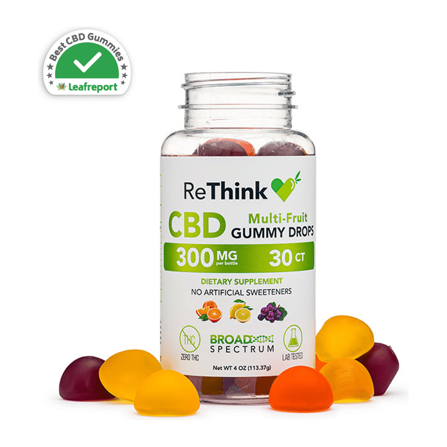 ReThink CBD's Multi-Fruit Gummy Drops - 300Mg – 30ct