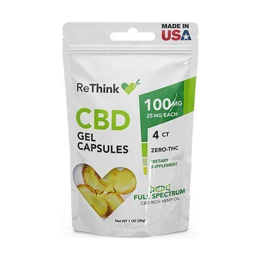 ReThink CBD's Gel Capsules 100Mg - 4ct