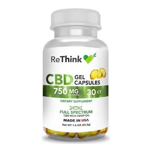 ReThink CBD's Gel Capsules 750mg - 30ct Bottle