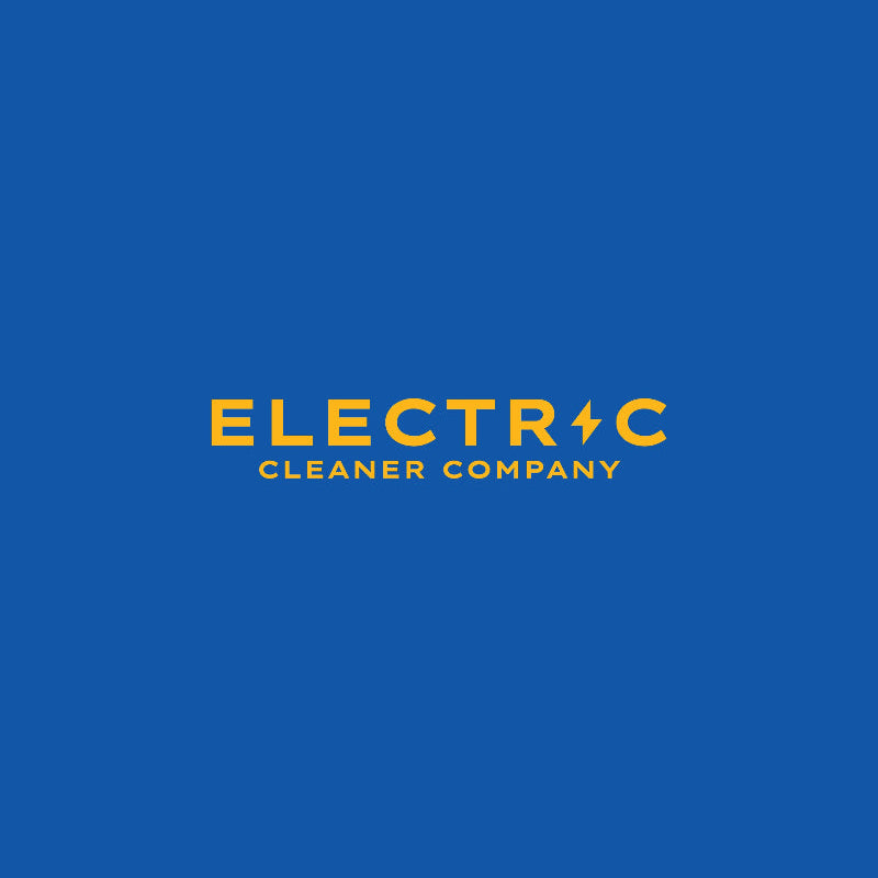 Logo of Electric Cleaner Company on a blue background