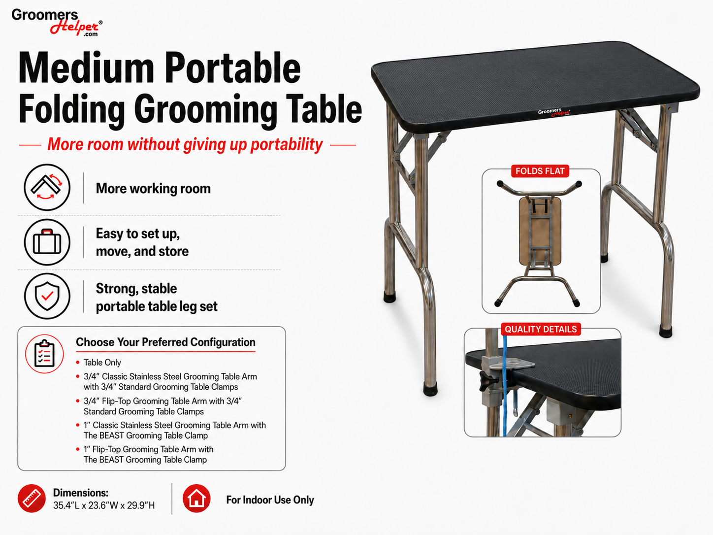 Medium Portable Folding Grooming Table