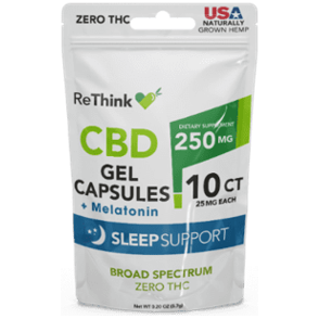 ReThink CBD's Sleep Support Gel Capsules with Melatonin 250mg - 10ct